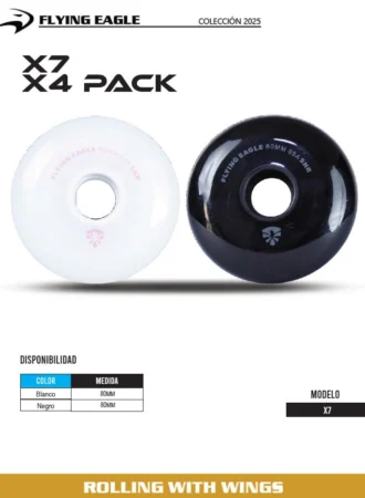 RUEDAS X7 PACK CON 4 80MM